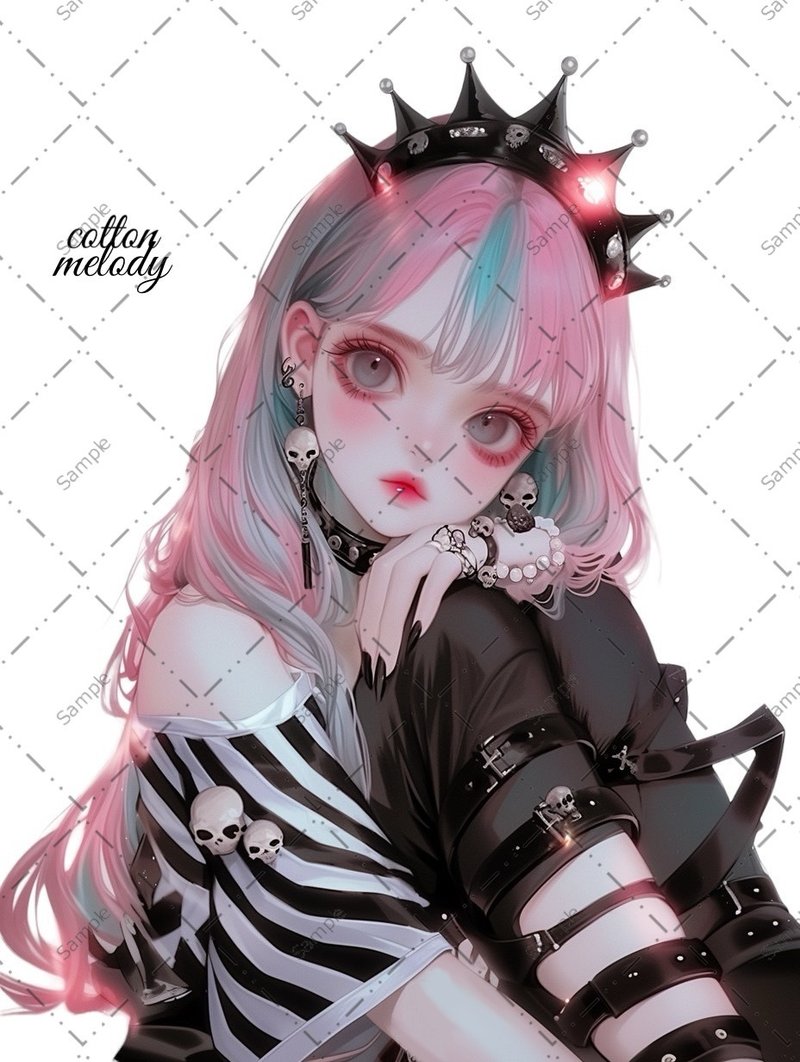 original sticker no.866 人物ステッカー オリジナルステッカー 人物ステッカー 女の子ステッカー オリジナル人物ステッカー - 貼紙 - 紙 