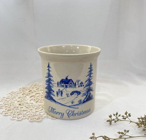 好日。戀物 【好日戀物】美國creativeco-op 陶瓷聖誕節圓形花器餐具收納罐