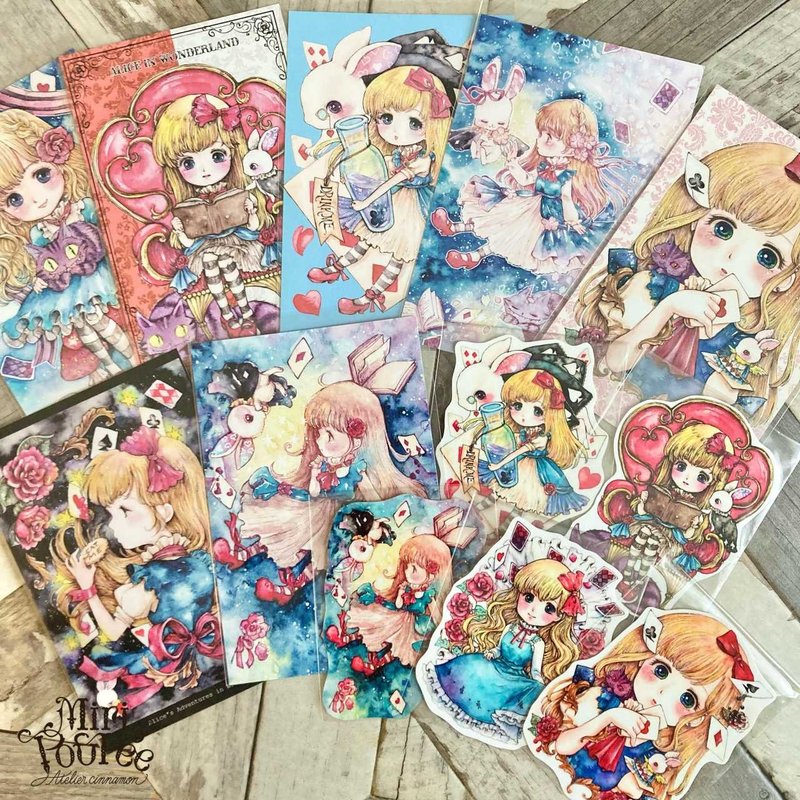 postcards & stickers Alice in wonderland - Stickers - Paper 