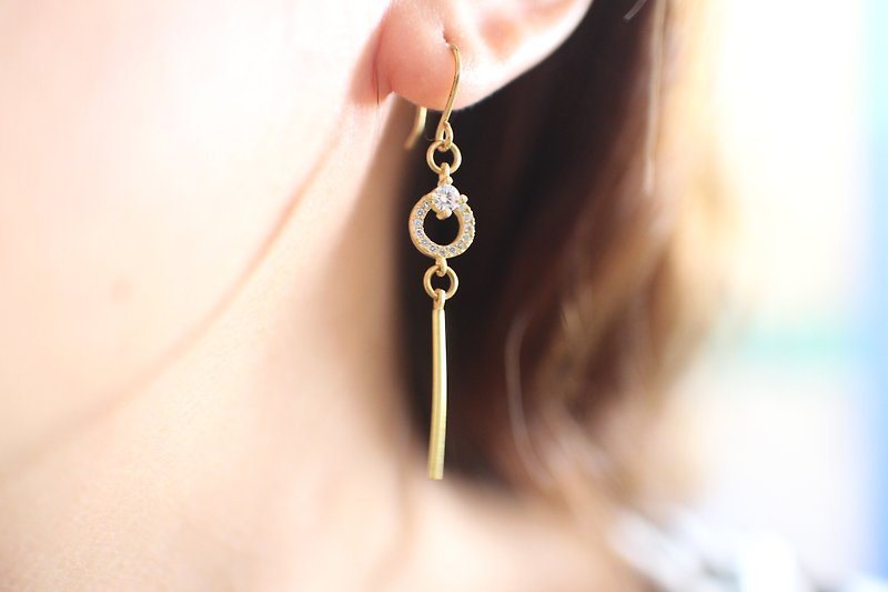 Little trip-Brass earrings - Earrings & Clip-ons - Copper & Brass Gold