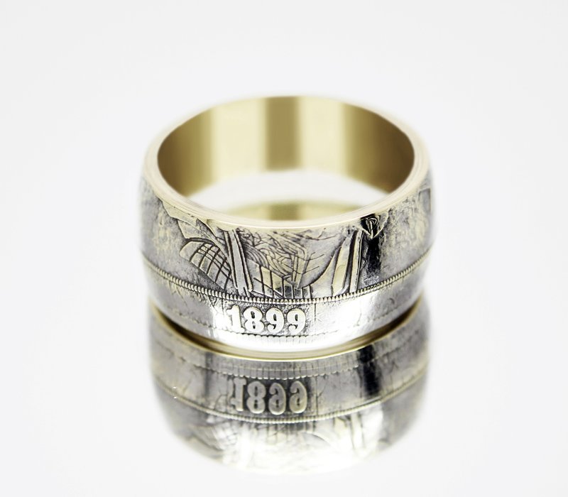 Coin Ring Anubis Egypt coin rings for men coin rings for women mens coin ring - 戒指 - 其他金屬 