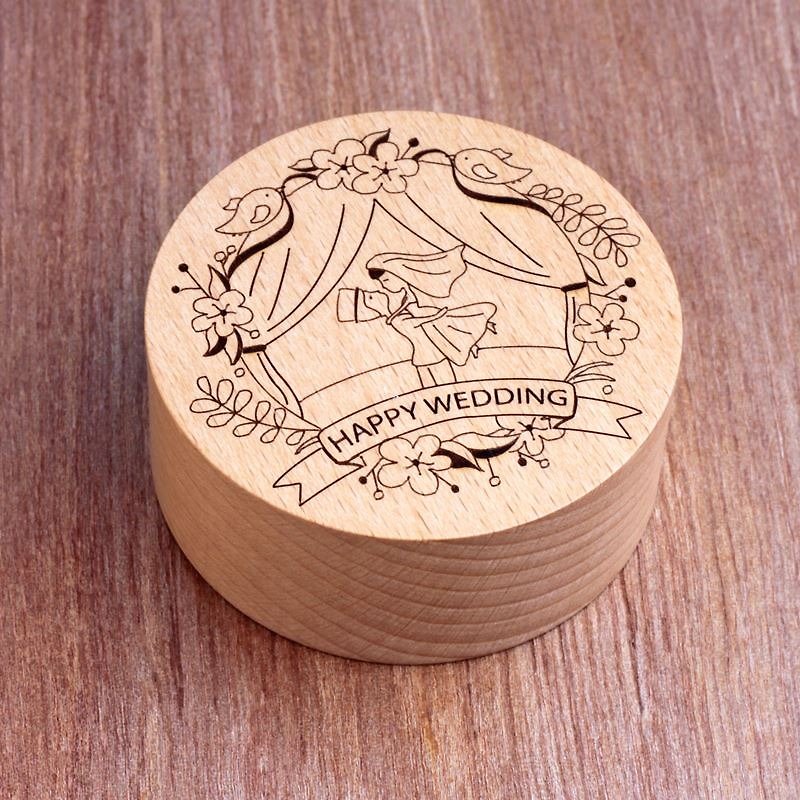 KOKOMU-Wedding Music Box - ของวางตกแต่ง - ไม้ สีกากี