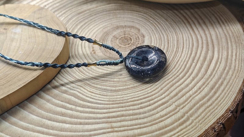 天然黑髮晶手工編織頸繩|macrame|民族飾物 - 項鍊 - 水晶 