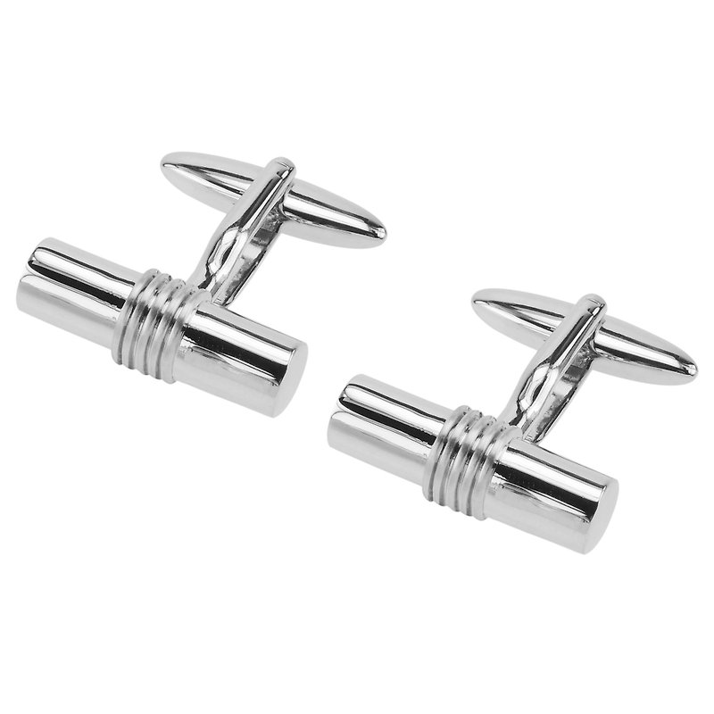 Silver Brushed Stripes Bar Cufflinks - Cuff Links - Other Metals Silver