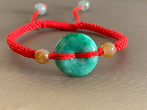 淳玉晶品坊 免費開光 快速出貨 天然A貨緬甸玉翡翠 花青 平安扣手鍊 玉錢手鍊