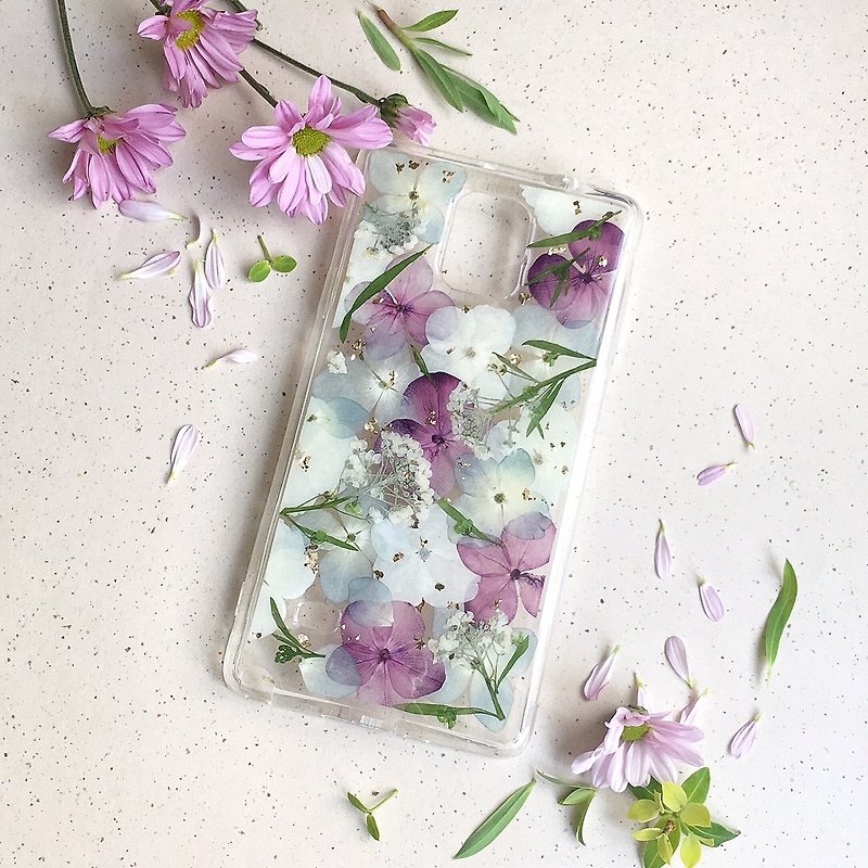 Hearty - pressed flower phone case - เคส/ซองมือถือ - ซิลิคอน สีม่วง
