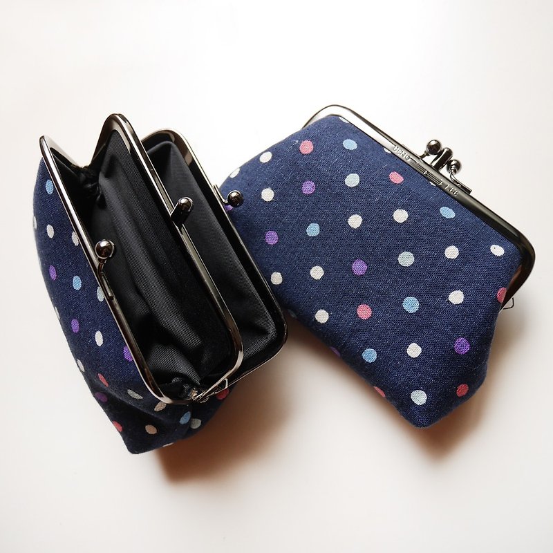 Neon night two-compartment coin purse / gold bag [Made in Taiwan] - Coin Purses - Other Metals Blue