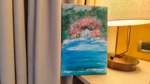 Arpourtin 聽波圖解 壓克力水彩畫/無框畫/療癒畫/風景畫/掛畫/古風畫