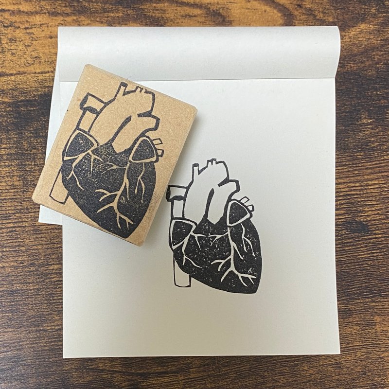 Heart stamp with handle - ตราปั๊ม/สแตมป์/หมึก - วัสดุอื่นๆ สีนำ้ตาล