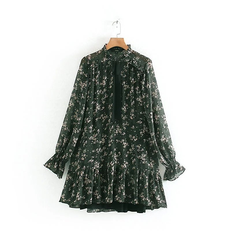 Freshion / new spring wild print shirt / YM0082 Hong Kong design - One Piece Dresses - Other Materials Green