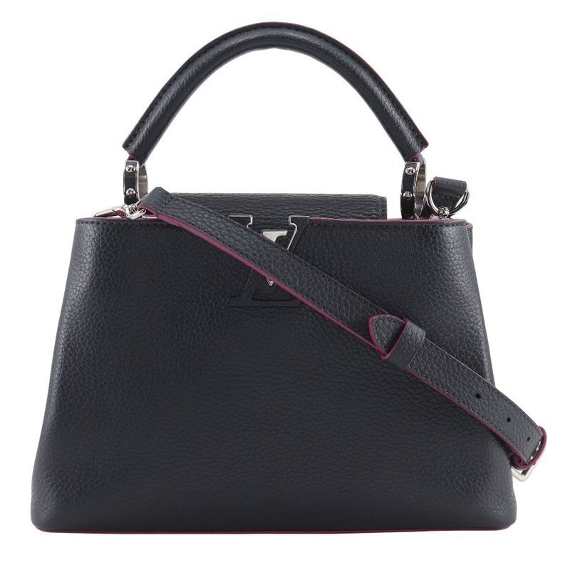 【日本直送】ルイ・ヴィトン LOUIS VUITTON カプシーヌBB ハンドバッグ M94517 トリヨンレザー 紺×ピンク【中古】 - 手提包/手提袋 - 真皮 藍色