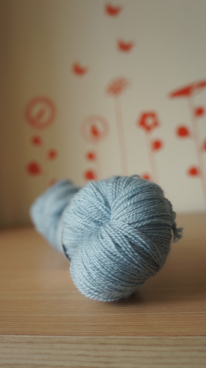 Hand dyed lace thread. Washed denim (BFL/Silk) - Knitting, Embroidery, Felted Wool & Sewing - Wool 