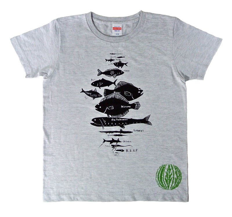 水深別お魚Tシャツ　レディース - 女 T 恤 - 棉．麻 灰色