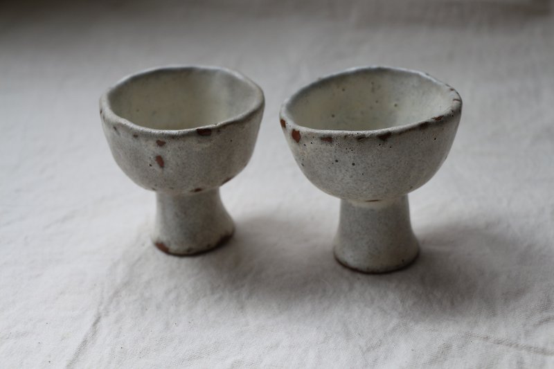Hand-kneaded goblets and sake glasses (1 set of 2) - Bar Glasses & Drinkware - Pottery 