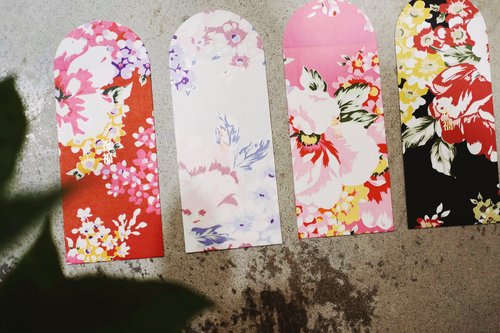 樹火紀念紙博物館 祝福 | 花布紙紅包袋組-四色組