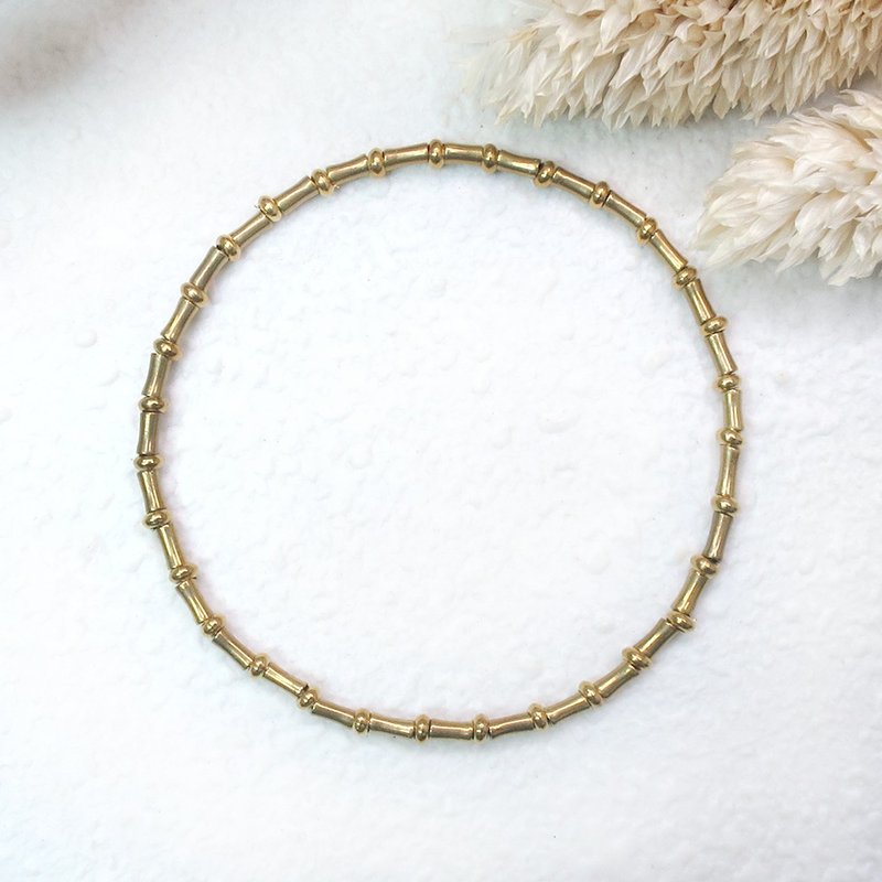 VIIART。無印XIX。百搭基礎款黃銅手環 - 手鍊/手環 - 寶石 金色