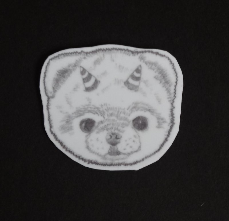 Evil ghost than bear dog waterproof sticker - สติกเกอร์ - พลาสติก สีเงิน