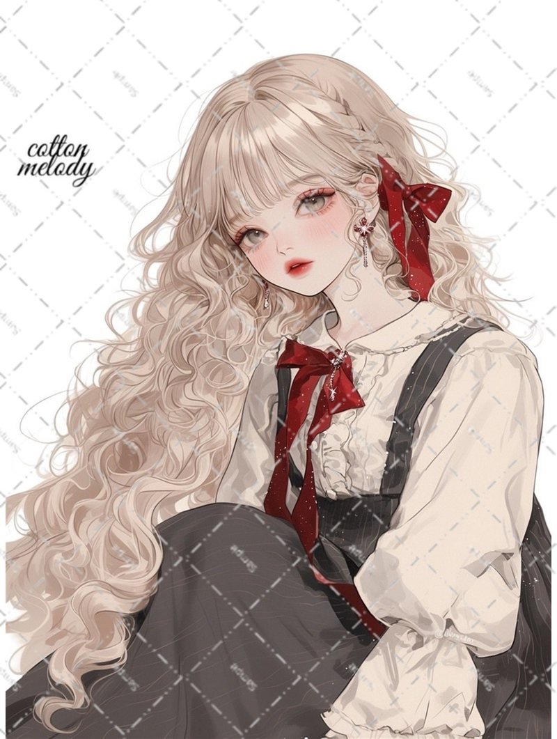 original sticker no.6516 人物ステッカー オリジナルステッカー 人物ステッカー 女の子ステッカー オリジナル人物ステッカー - 貼紙 - 紙 
