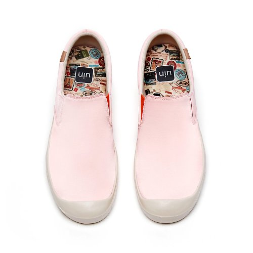 特物館 【Uin】西班牙原創設計 珊瑚粉2 卡迪斯 絲綢彩繪 休閒女鞋(預購)