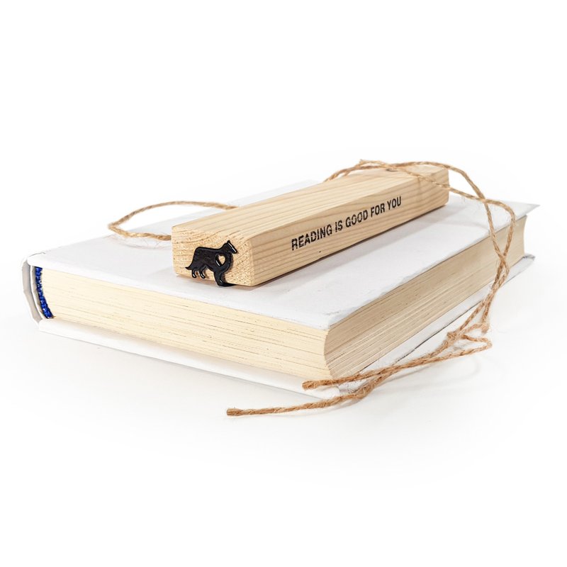 Bookmark Dog Collie Love | Small Bookish Gift for Collie Lovers - ที่คั่นหนังสือ - โลหะ สีดำ