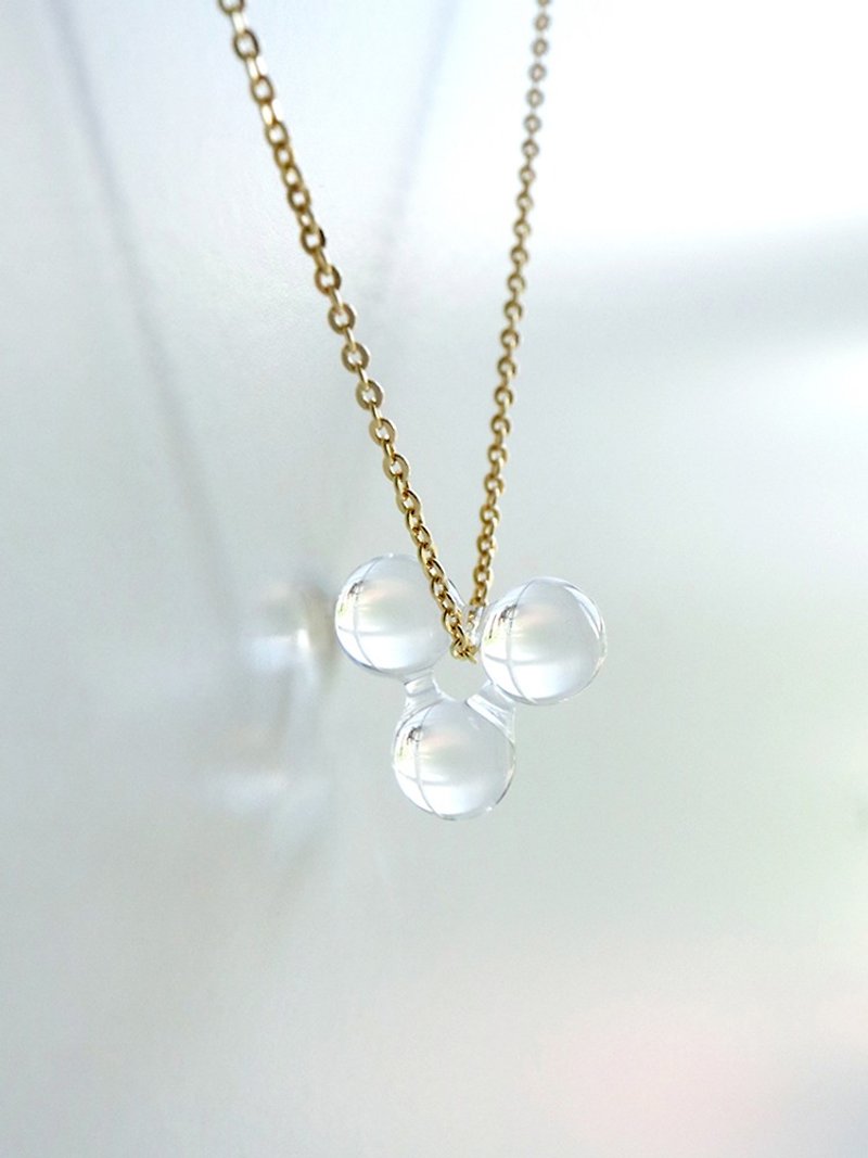 TRE - Lampwork boro glass droplets necklace - สร้อยติดคอ - แก้ว สีใส