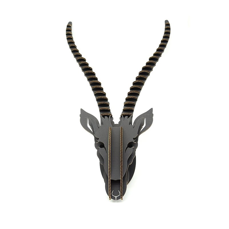 Central gold antelope 3D hand made DIY home decorations black - ตกแต่งผนัง - กระดาษ สีดำ