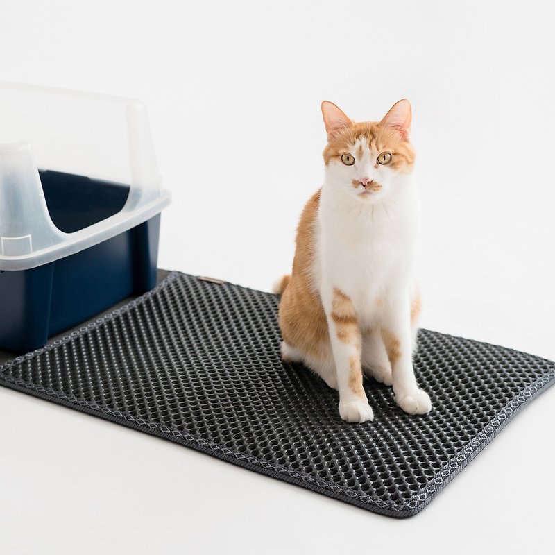 專利雙層設計減少貓砂的落貓砂墊-實用長條方形(黑色) 約44x68cm - 貓砂/貓砂盆/貓砂墊 - 塑膠 