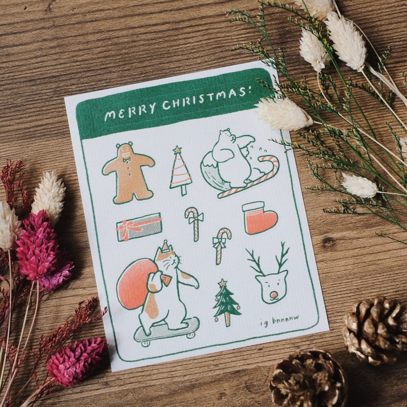 Reluctant to use Christmas stickers hand account stickers - Stickers - Paper Green