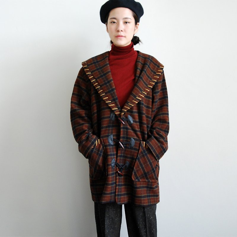 Pumpkin Vintage. Vintage hooded coat coat - เสื้อแจ็คเก็ต - ขนแกะ 