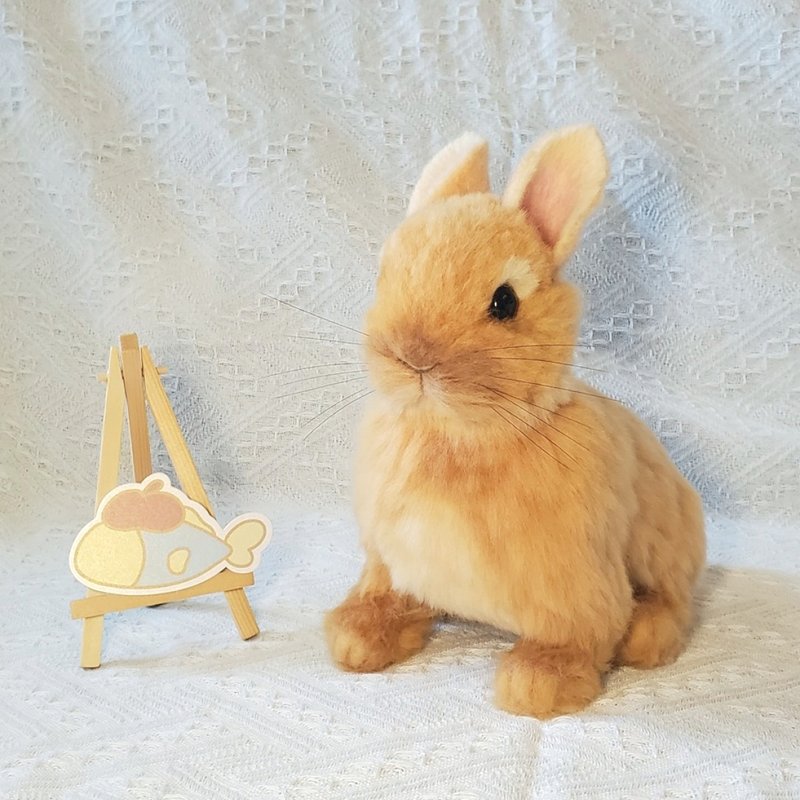 【客製羊毛氈】擬真兔兔 (20cm) - 客製化寵物商品 - 羊毛 白色