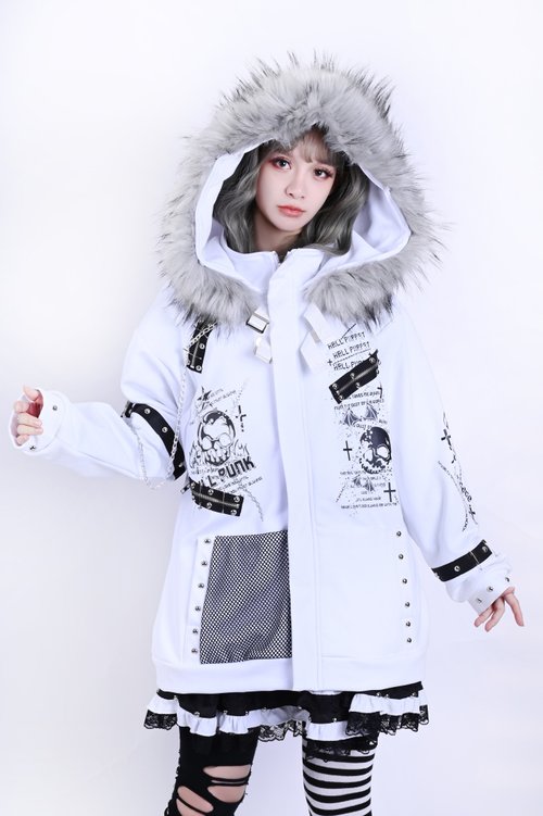 ジャケット・アウター Roen semantic fur long coat y2k Vkei emo Roen semantic fur long coat y2k Vkei emo