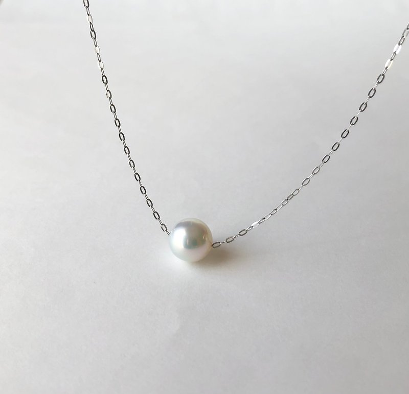 Akoya pearl  necklace SK platina - Necklaces - Pearl Silver
