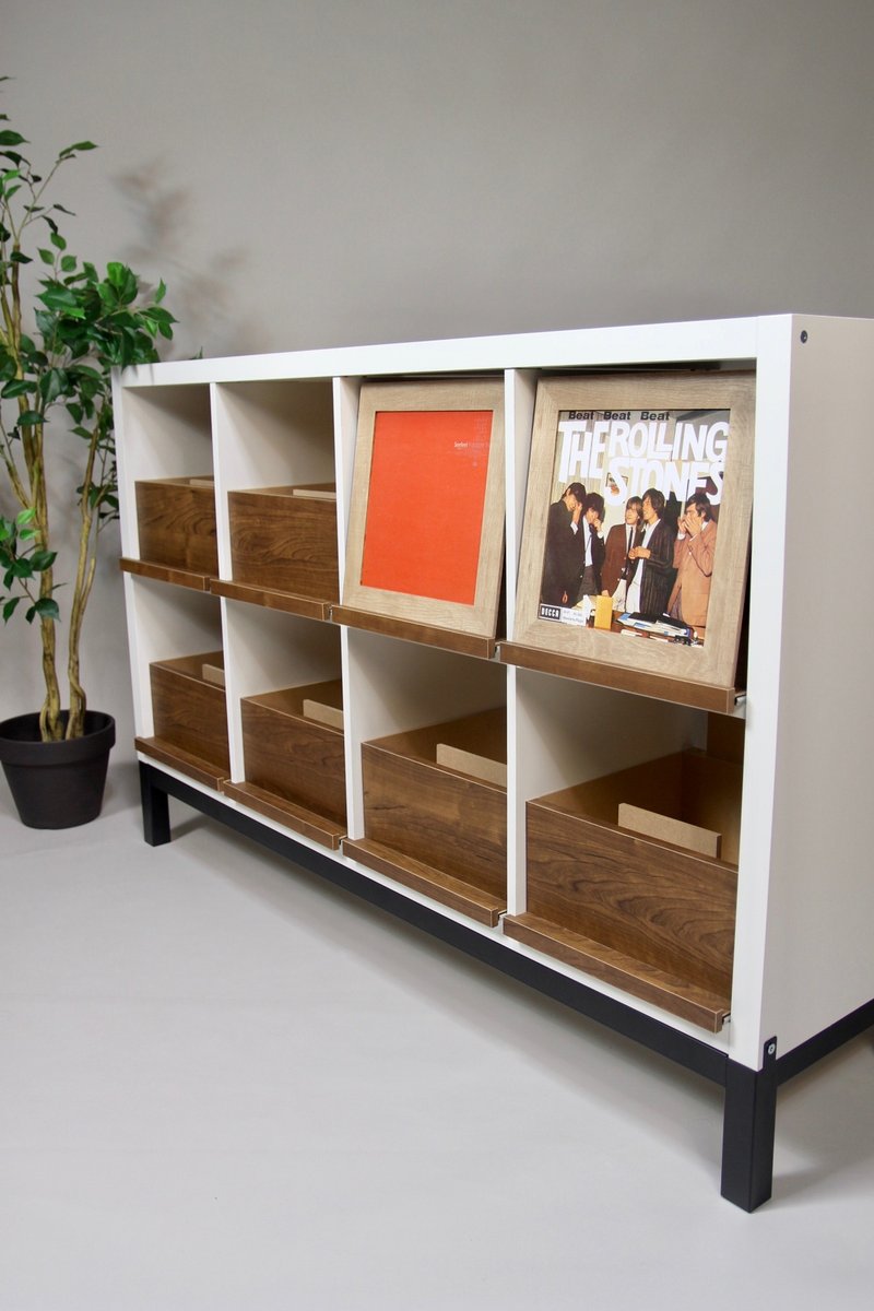 IKEA Kallax LP Vinyl Record Storage Unit Drawer*Rack Cabinet Box Shelf Dj Insert - Wardrobes & Shoe Cabinets - Wood Brown