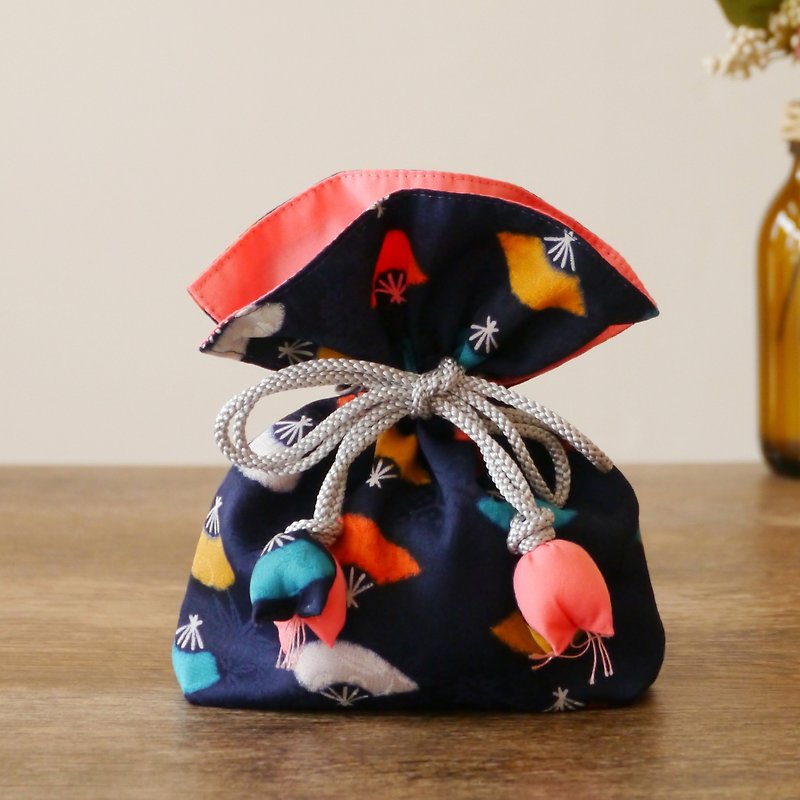 Happy Drawstring FUGURO Fancy Premium Silk - Toiletry Bags & Pouches - Silk Multicolor