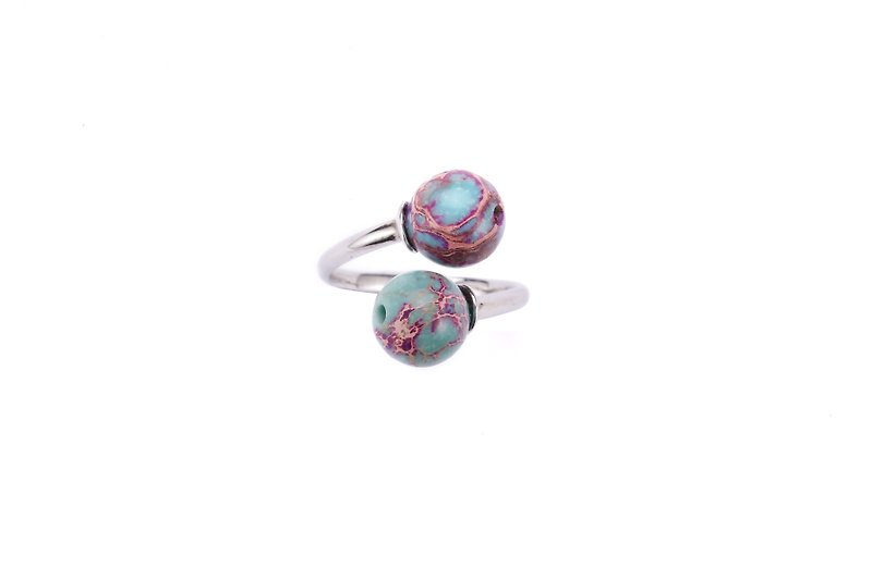 Mother's day giftNight Planet Collection-- S925 Sterling Silver Emperor Stone Op - General Rings - Crystal Multicolor