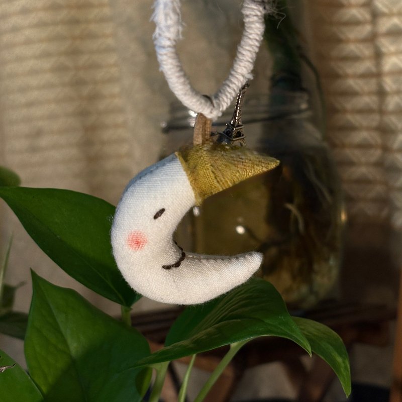 森霧系列之月兒彎彎 - 長項鍊 - 棉．麻 白色
