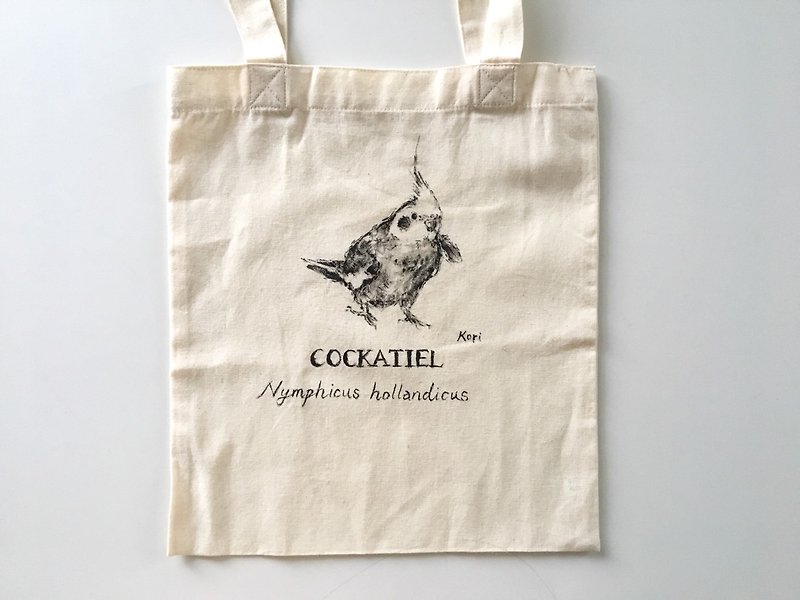 Pure hand-painted bird's cotton shopping bag ‧ Xuan Feng - กระเป๋าถือ - ผ้าฝ้าย/ผ้าลินิน 