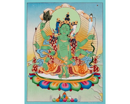Boudha Stupa Thanka Centre 準提唐卡畫 手工製作的藏傳藝術 象徵保護與力量
