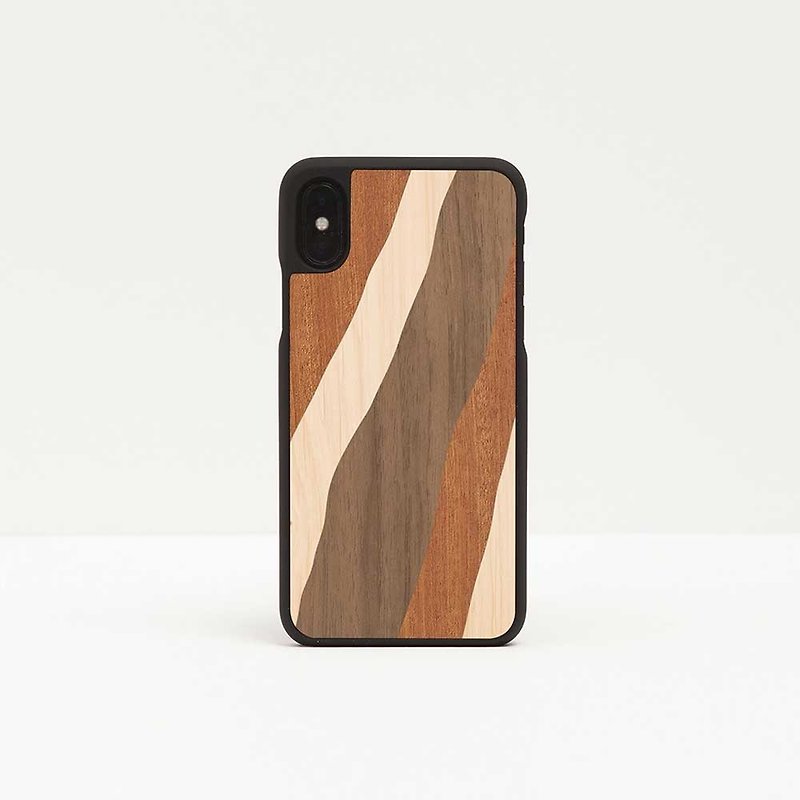 [予約購入]ログフォンケース/モノクロブラウン -  iPhone - スマホケース - 木製 ブラウン