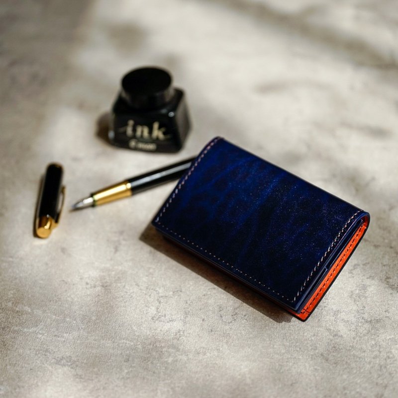 No.09 Card Case【Rugato】 - 名片夾/名片盒 - 真皮 藍色
