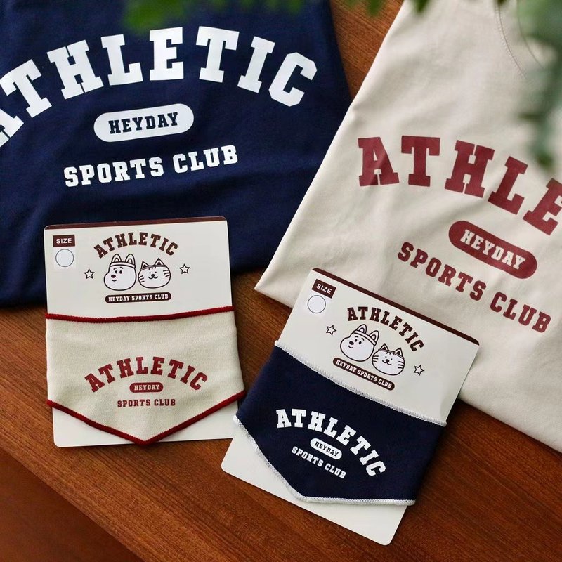 HEYDAY SPORTS CLUB 美式復古人寵親子裝系列 毛孩領巾區 - 寵物衣服 - 其他人造纖維 卡其色