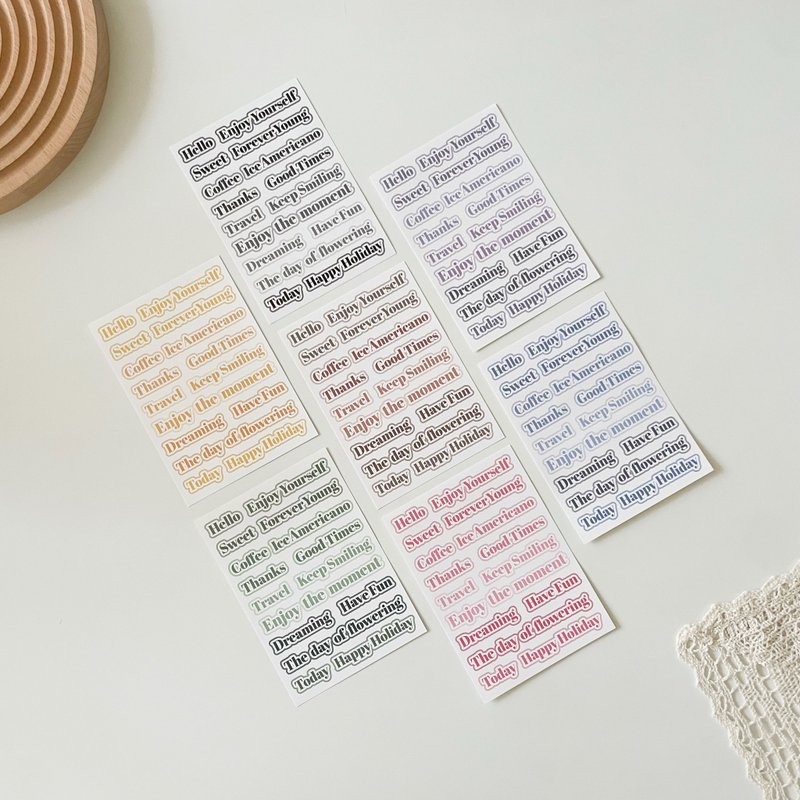 Round lettering paper stickers - 貼紙 - 紙 