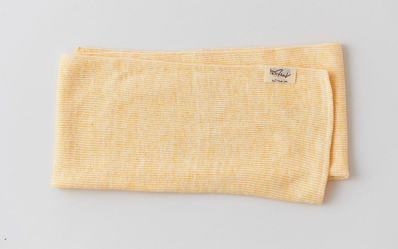 Linen knit striped face towel yellow x white - น้ำหอม - ผ้าฝ้าย/ผ้าลินิน สีเหลือง