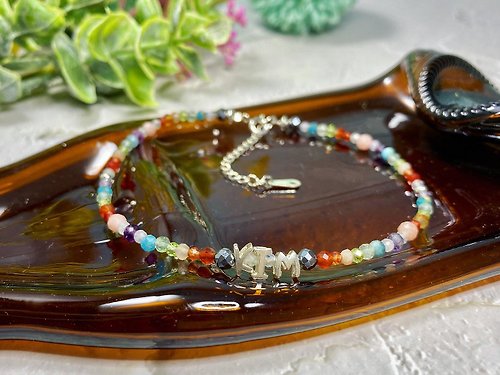 鯨象手作 Jing-Siang Handmade Jewelry 客製化925純銀英文名天然石腳鍊
