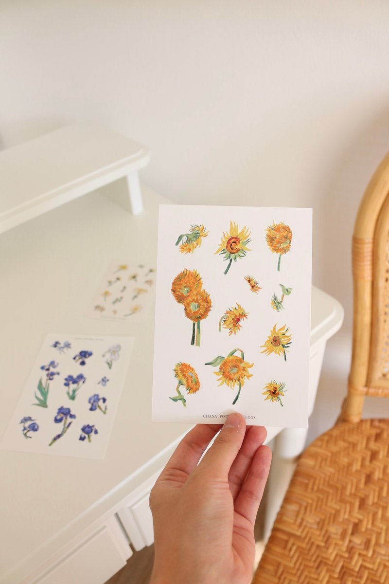 Sticker A6 Flower PVC Matte - 貼紙 - 紙 多色