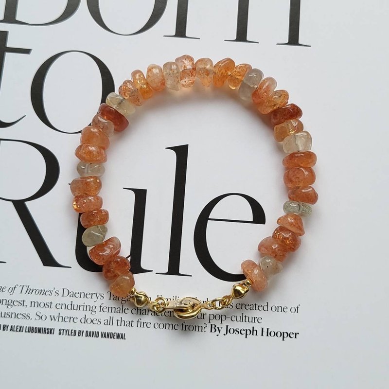 Lucky Peach Blossom Noble/Arusha Golden Sun Style Bracelet - สร้อยข้อมือ - คริสตัล 