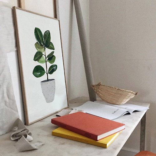 菠蘿選畫所 盆栽意趣 – 橡膠樹-畫/植物/餐桌佈置/拍照道具/咖啡廳/客廳