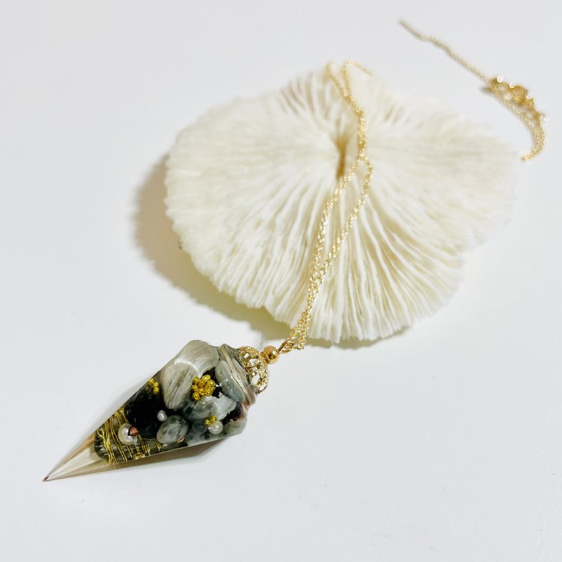 奧剛靈擺項鍊/orgonite/療癒/開運招財 - 項鍊 - 半寶石 灰色