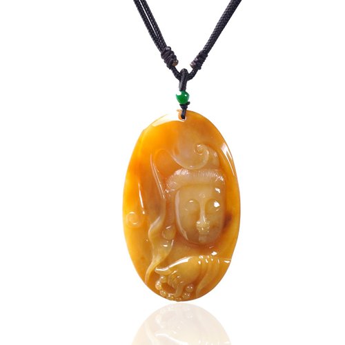 瓔珞珠寶盒 E.L.Jewelry Box 蜜糖黃翡翡翠觀音菩薩項鍊 | 天然緬甸玉翡翠A貨 | 送禮