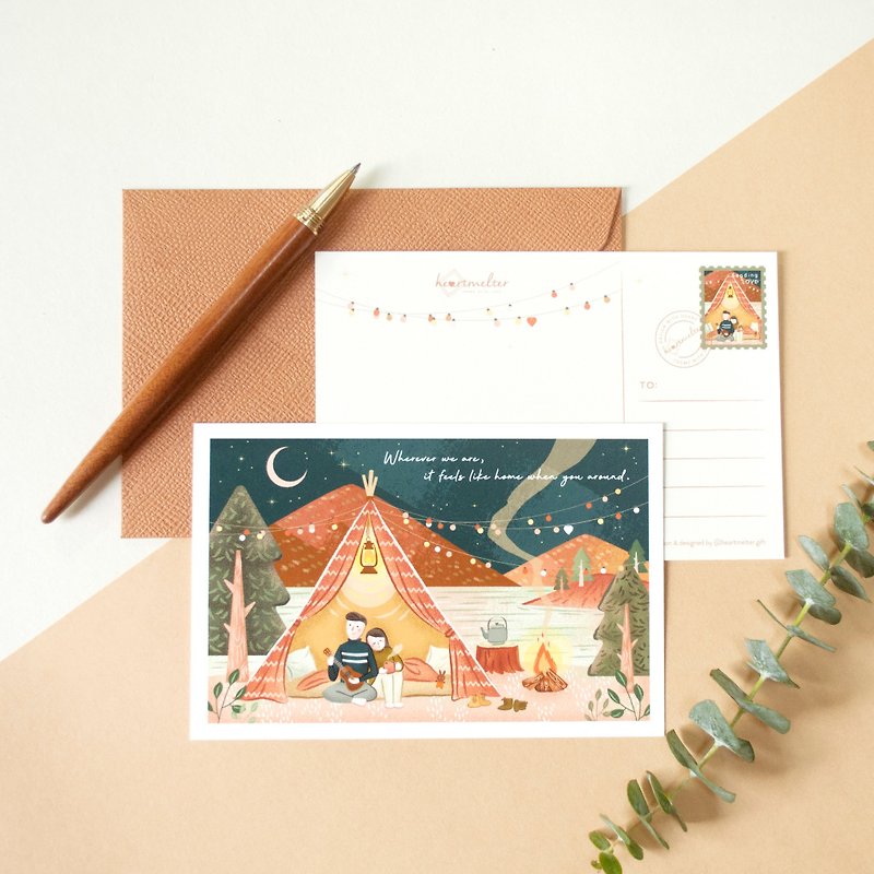 Valentines card set (Camping) - Cards & Postcards - Paper White